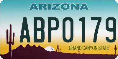 AZ license plate ABP0179