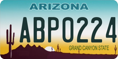 AZ license plate ABP0224