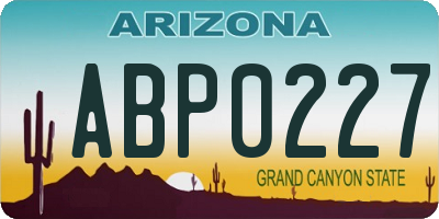 AZ license plate ABP0227