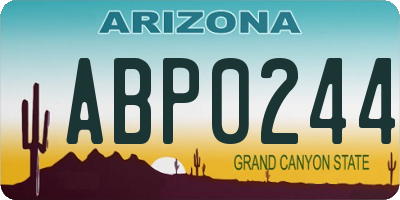 AZ license plate ABP0244