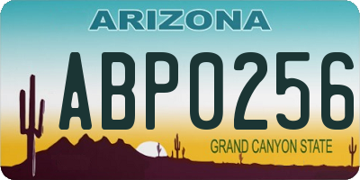 AZ license plate ABP0256