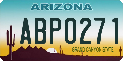 AZ license plate ABP0271