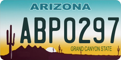AZ license plate ABP0297