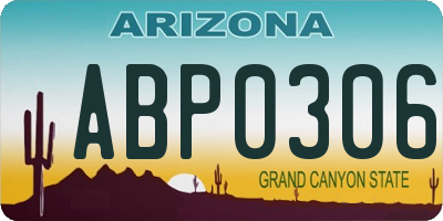 AZ license plate ABP0306