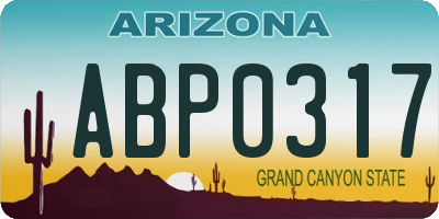 AZ license plate ABP0317