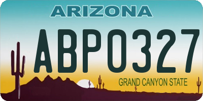 AZ license plate ABP0327