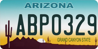AZ license plate ABP0329