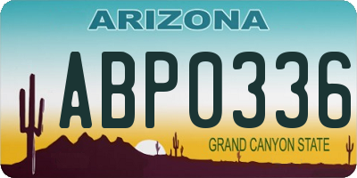 AZ license plate ABP0336