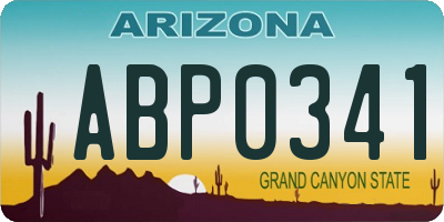 AZ license plate ABP0341