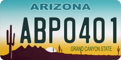 AZ license plate ABP0401