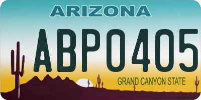 AZ license plate ABP0405