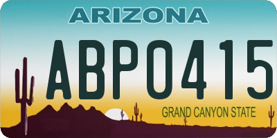 AZ license plate ABP0415