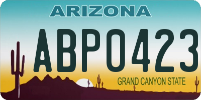 AZ license plate ABP0423