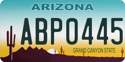 AZ license plate ABP0445