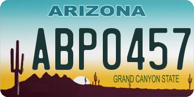 AZ license plate ABP0457