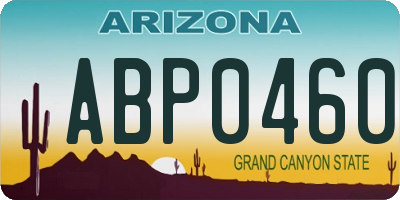 AZ license plate ABP0460