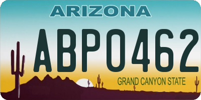 AZ license plate ABP0462