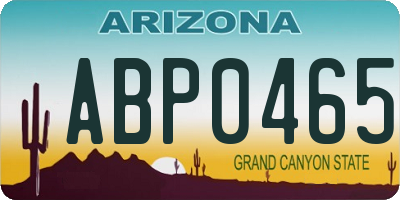 AZ license plate ABP0465
