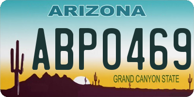 AZ license plate ABP0469