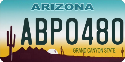 AZ license plate ABP0480