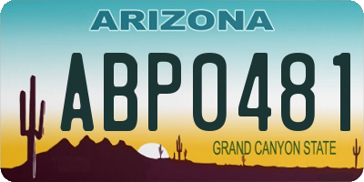 AZ license plate ABP0481
