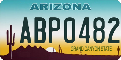 AZ license plate ABP0482