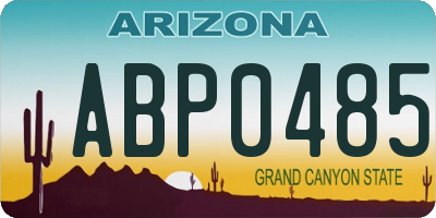 AZ license plate ABP0485