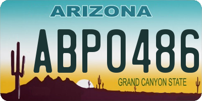 AZ license plate ABP0486