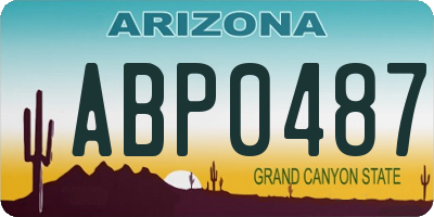 AZ license plate ABP0487