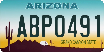 AZ license plate ABP0491