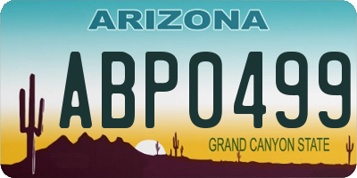 AZ license plate ABP0499