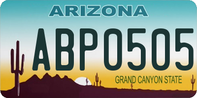 AZ license plate ABP0505