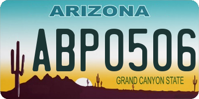 AZ license plate ABP0506