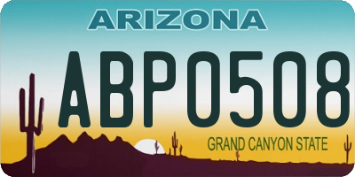 AZ license plate ABP0508