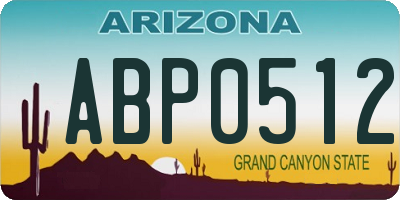 AZ license plate ABP0512