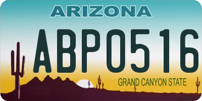 AZ license plate ABP0516