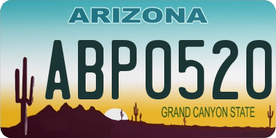 AZ license plate ABP0520