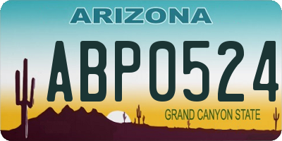 AZ license plate ABP0524