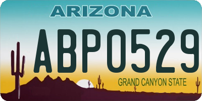 AZ license plate ABP0529