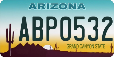 AZ license plate ABP0532
