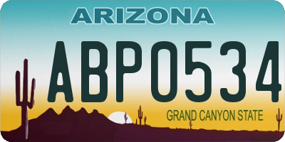 AZ license plate ABP0534