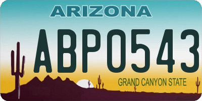 AZ license plate ABP0543