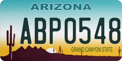 AZ license plate ABP0548