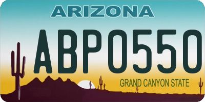 AZ license plate ABP0550