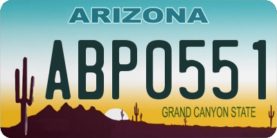 AZ license plate ABP0551