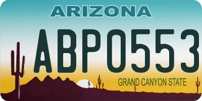 AZ license plate ABP0553