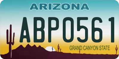 AZ license plate ABP0561