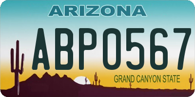 AZ license plate ABP0567