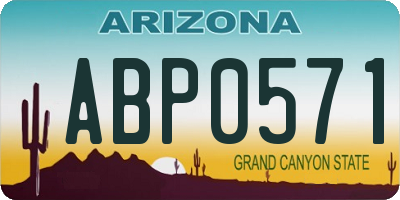 AZ license plate ABP0571