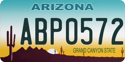AZ license plate ABP0572